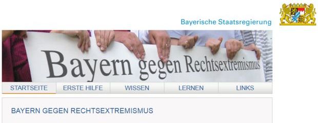 Screenshot des BIGE-Portals "Bayern gegen Rechtsextremismus" Screenshot des BIGE-Portals "Bayern gegen Rechtsextremismus"